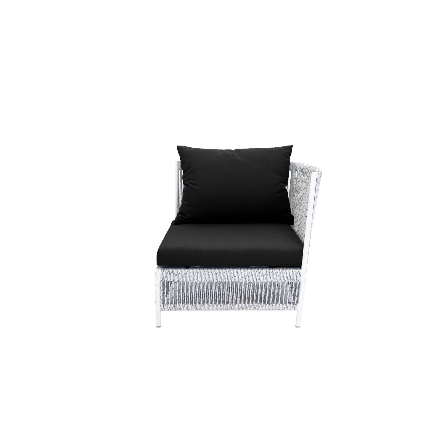 Planar Alu Modular Outdoor Corner White PT4 - Sunbrella Raven Black