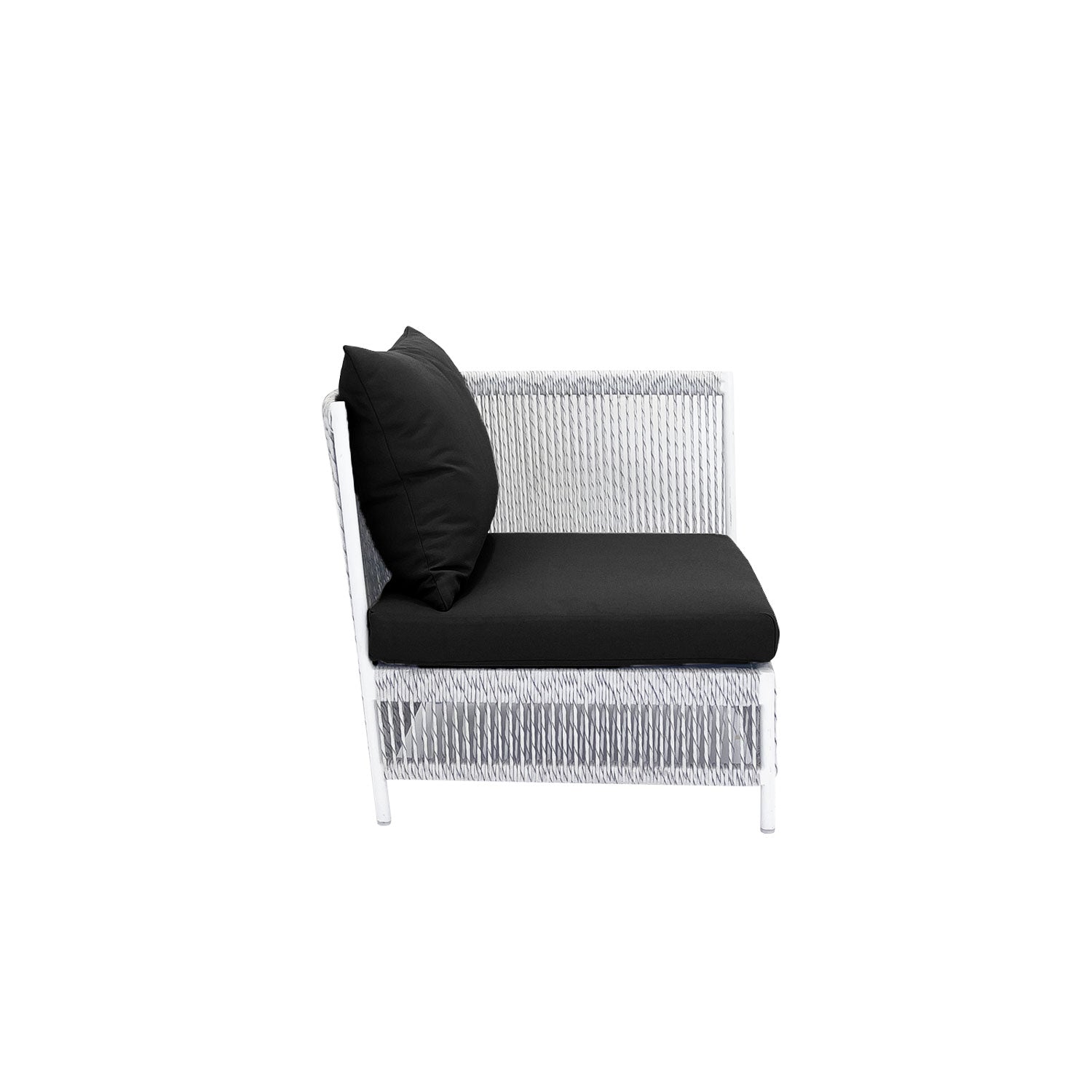 Planar Alu Modular Outdoor Corner White PT4 - Sunbrella Raven Black