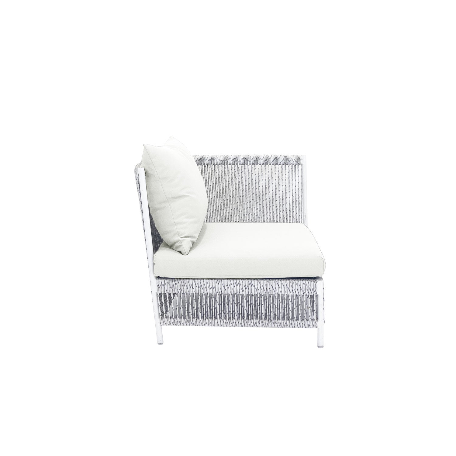 Planar Alu Modular Outdoor Corner White PT4 - Sunbrella Stone