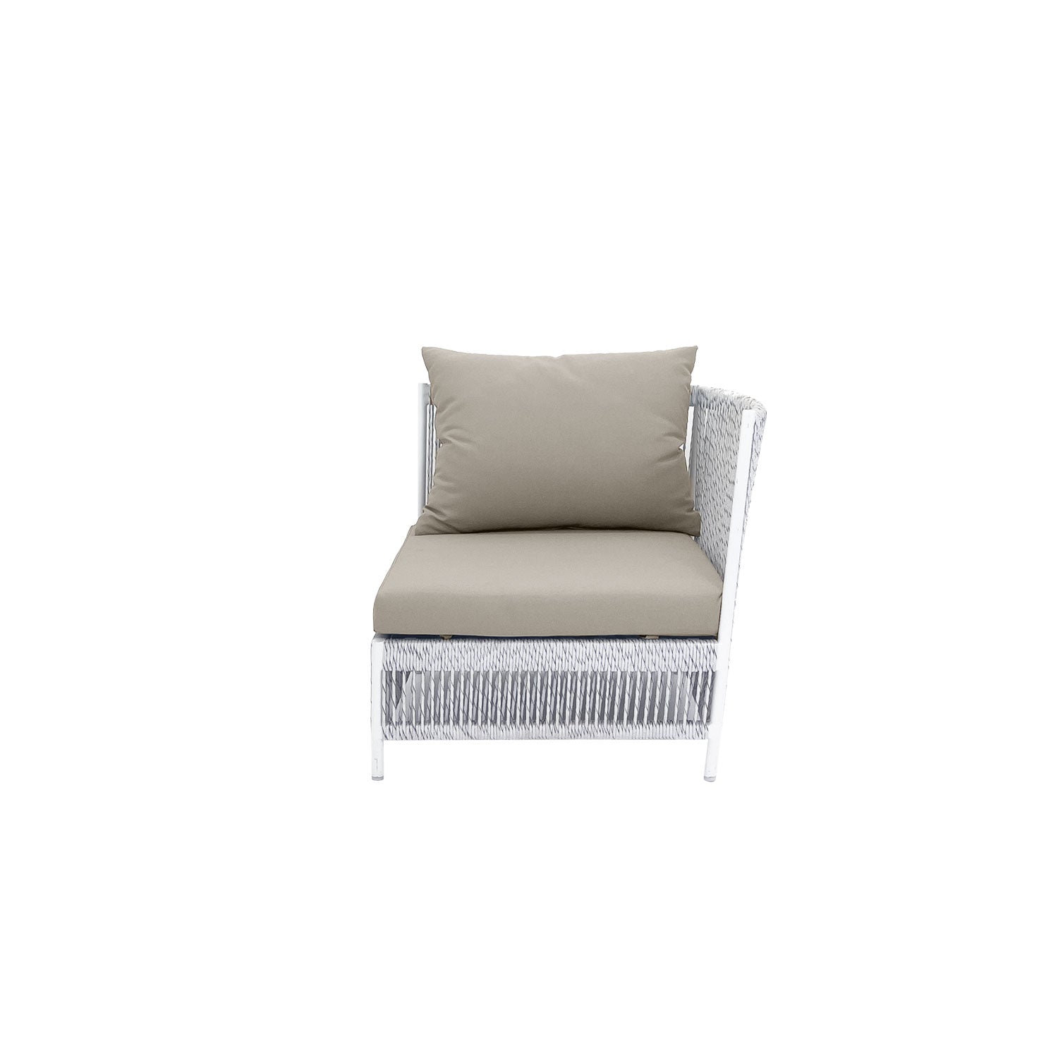 Planar Alu Modular Outdoor Corner White PT4 - Sunbrella Taupe