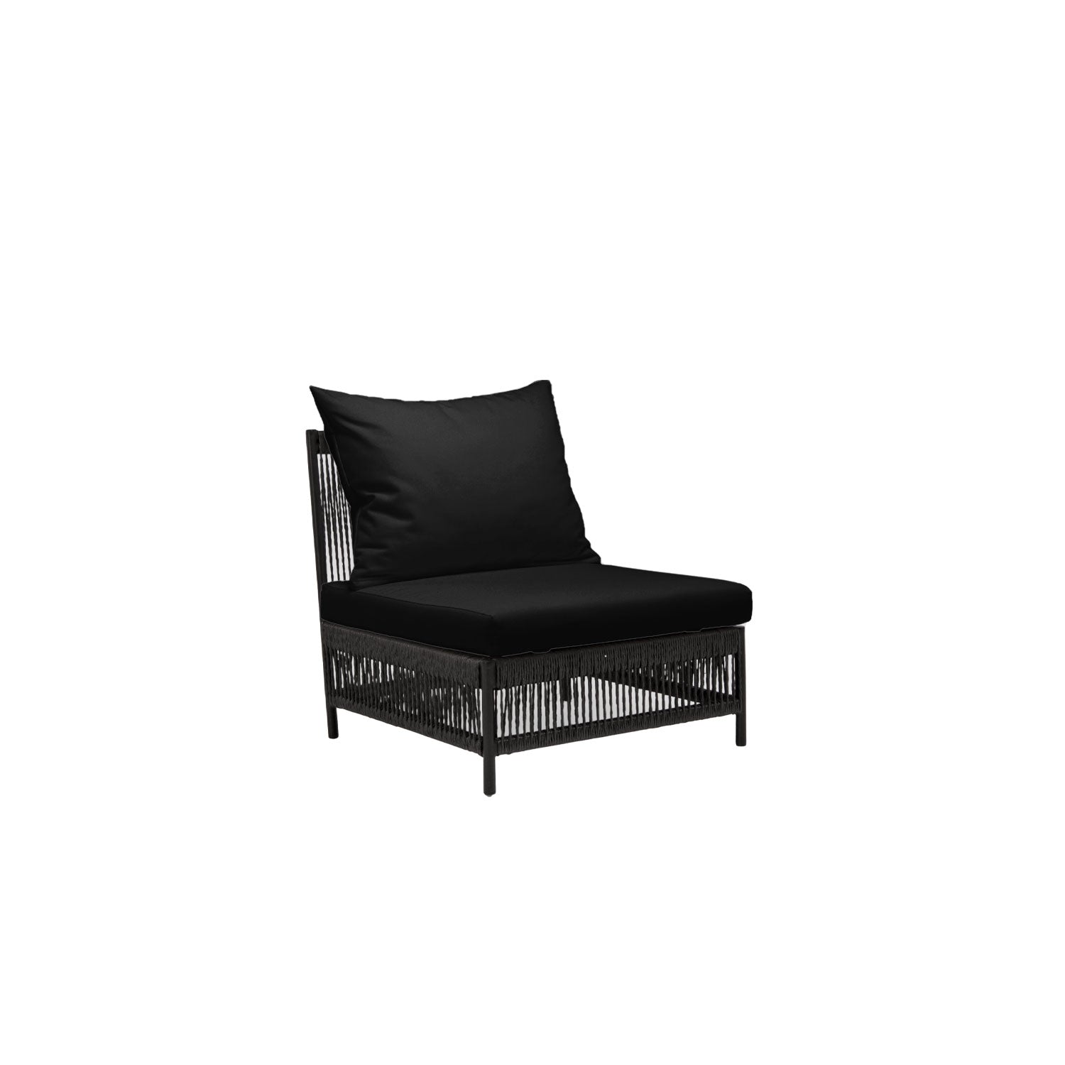Planar Alu Modular Outdoor Midsection Black PT3 - Sunbrella Raven Black