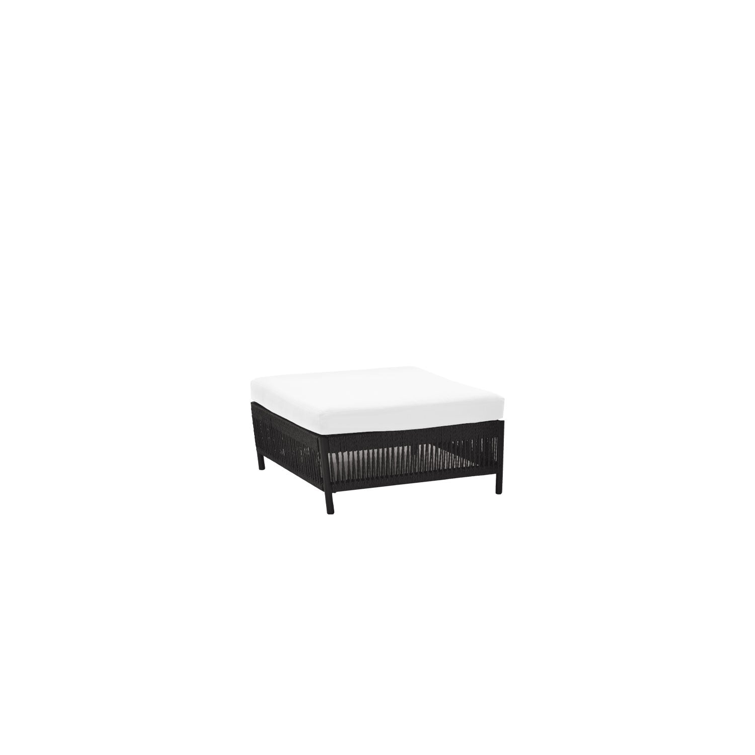 Planar Alu Modular Outdoor Ottoman Black PT3 - Olefin White