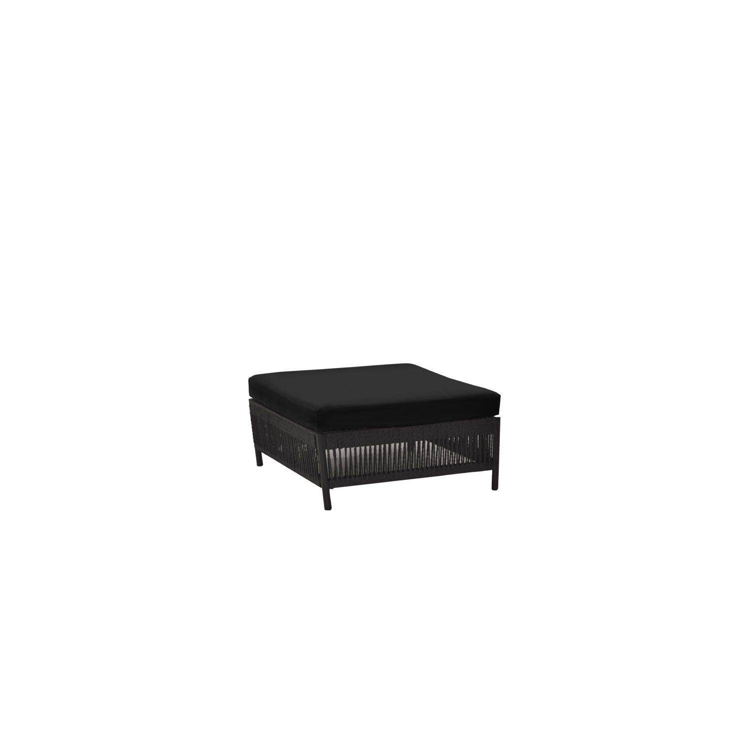 Planar Alu Modular Outdoor Ottoman Black PT3 - Sunbrella Raven Black