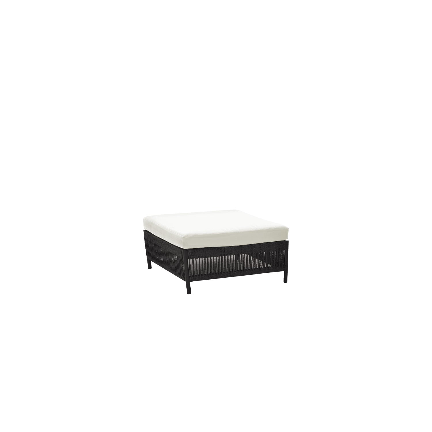 Planar Alu Modular Outdoor Ottoman Black PT3 - Sunbrella Stone