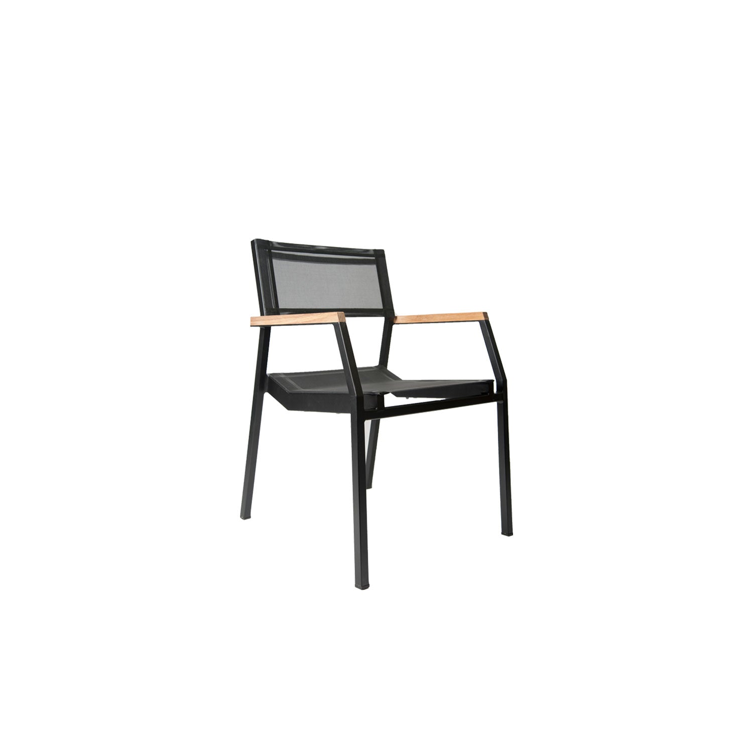 Salma Sail Alu Stacking Chair Black - Armchair
