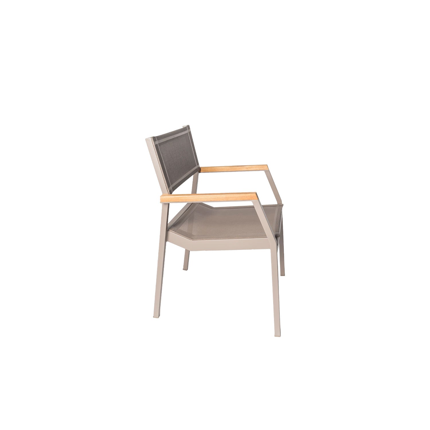 Salma Sail Alu Stacking Chair Taupe - Armchair