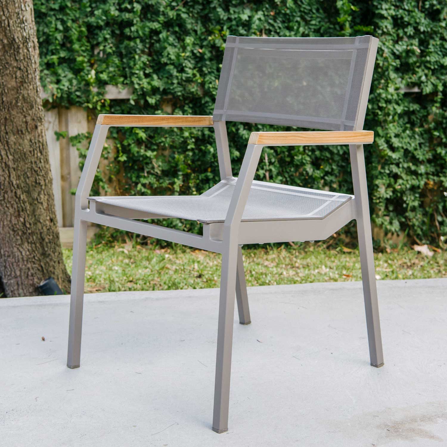 Salma Sail Alu Stacking Chair Taupe - Armchair