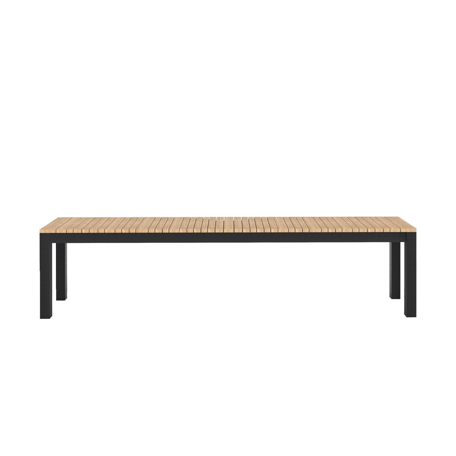 Tandem Alu Backless Bench Black Sand - L190 - 4 Seater
