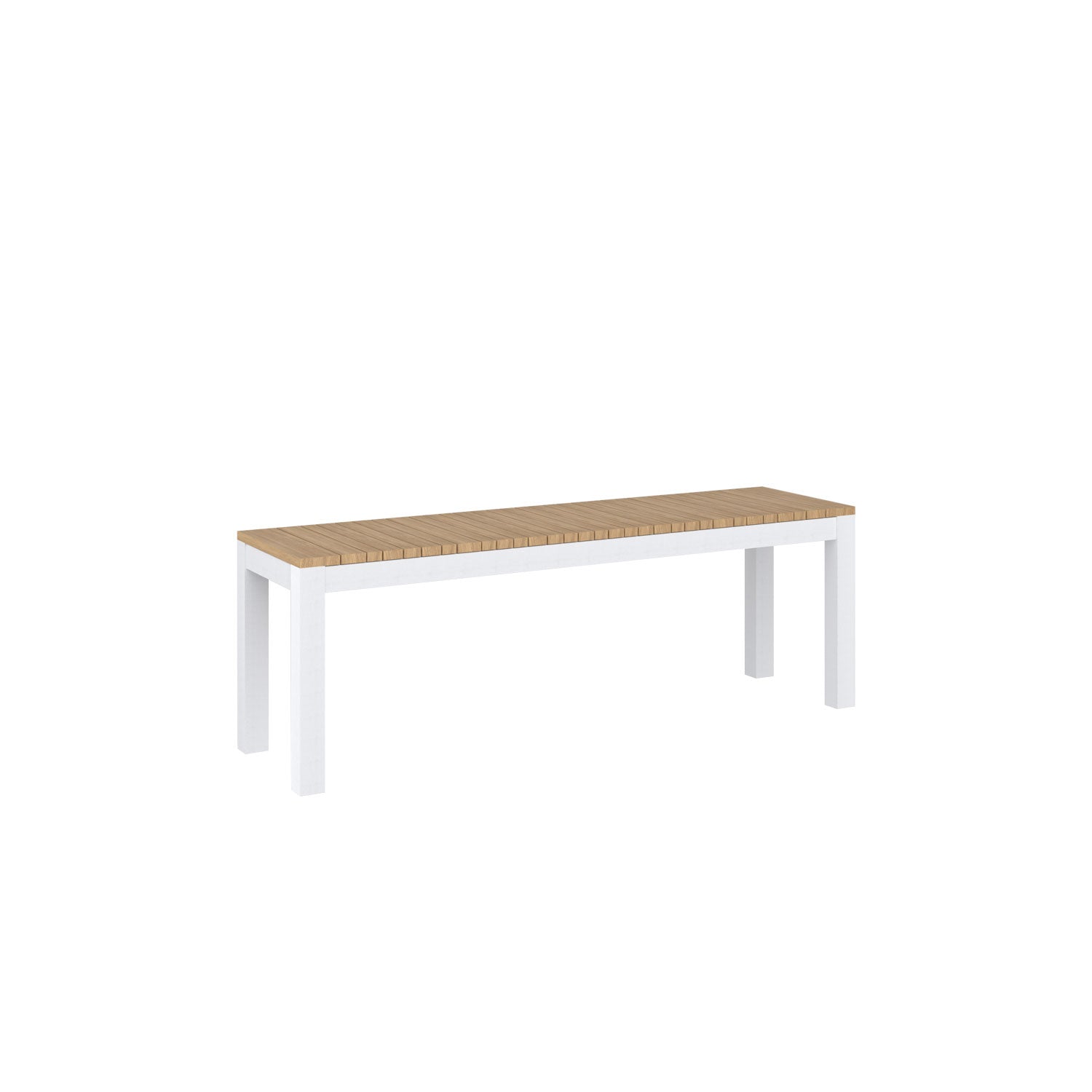 Tandem Alu Backless Bench White Sand - L130 - 2 Seater