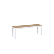 Tandem Alu Backless Bench White Sand - L130 - 2 Seater