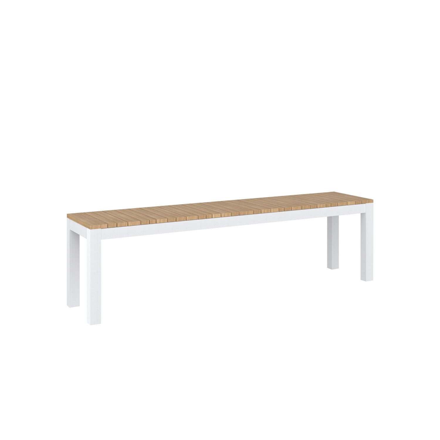 Tandem Alu Backless Bench White Sand - L160 - 3 Seater