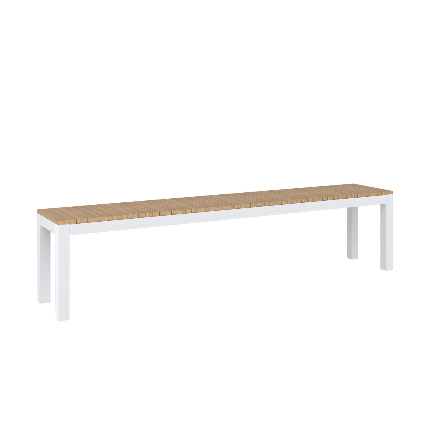 Tandem Alu Backless Bench White Sand - L190 - 4 Seater
