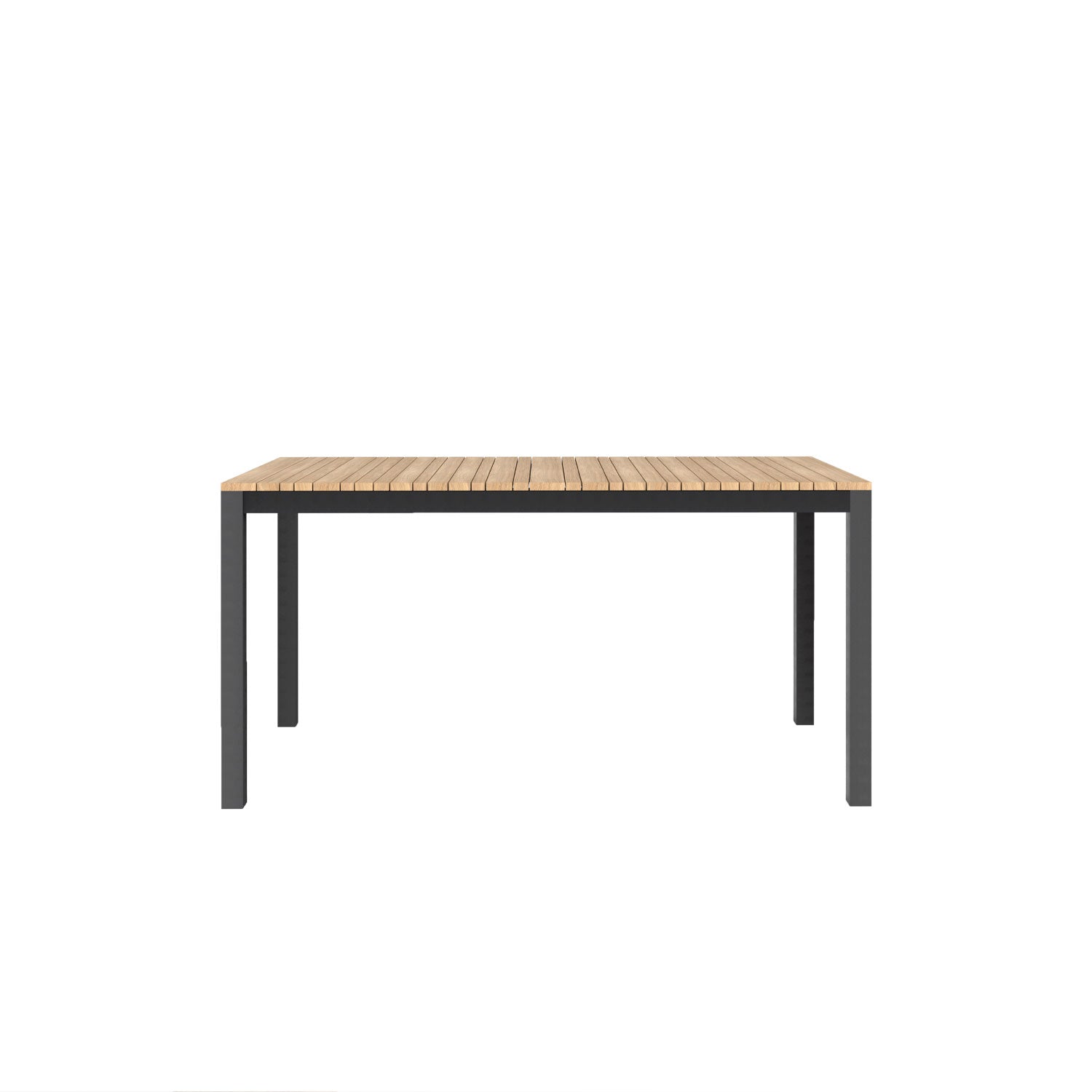 Tandem Alu Rectangular Table Black - 150x80 - 6 Seater