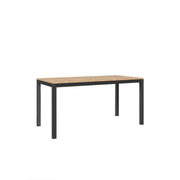 Tandem Alu Rectangular Table Black - 150x80 - 6 Seater