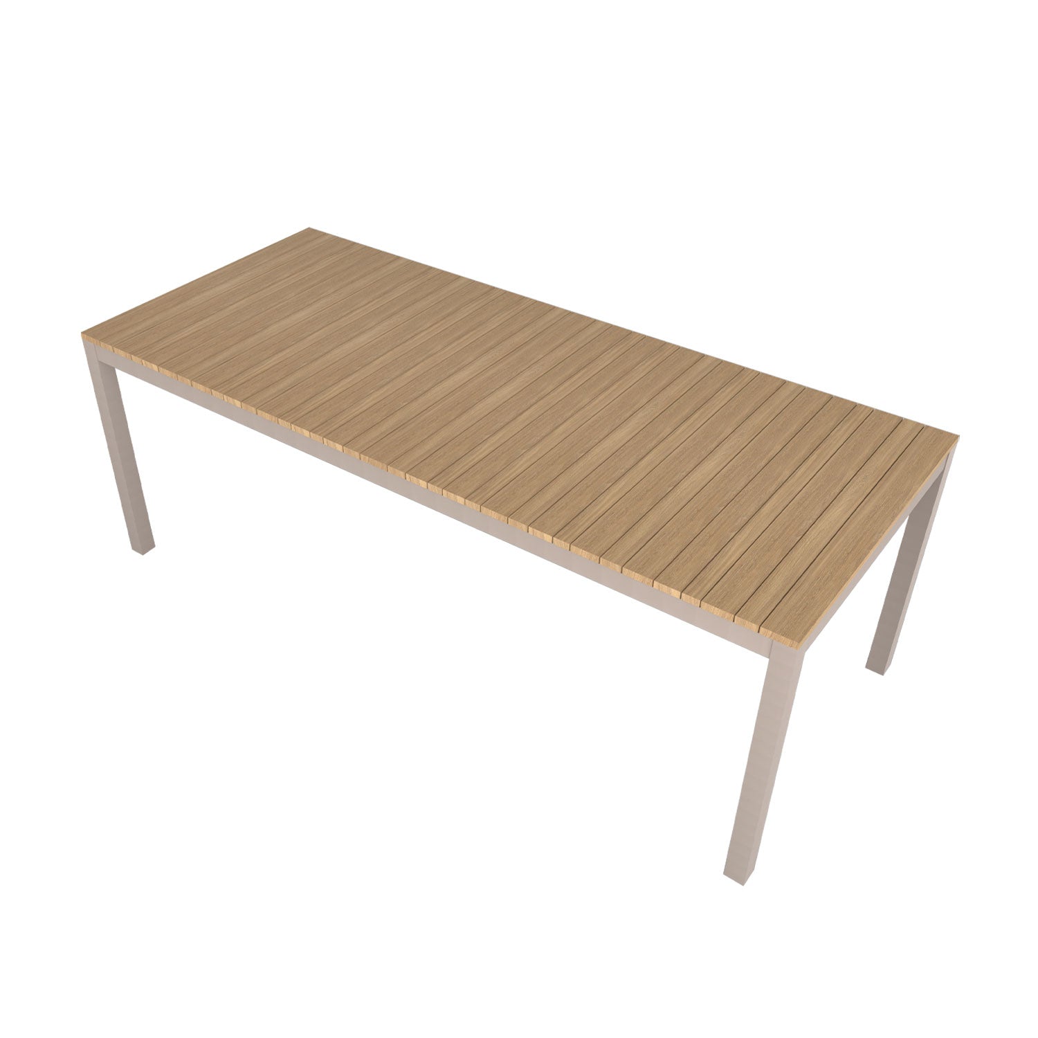 Tandem Alu Rectangular Outdoor Table Taupe - 210x90 - 8 Seater