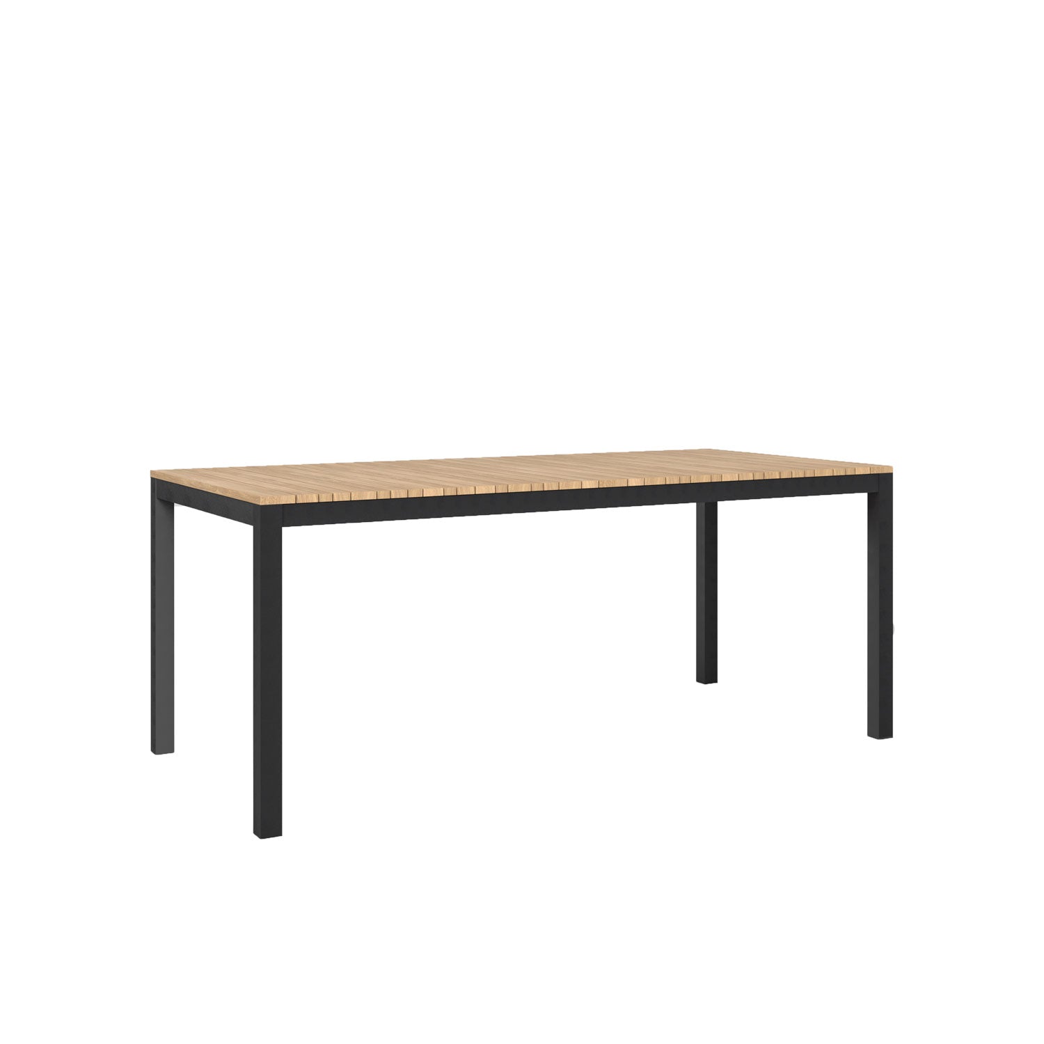 Tandem Alu Rectangular Table Black - 180x90 - 6 Seater