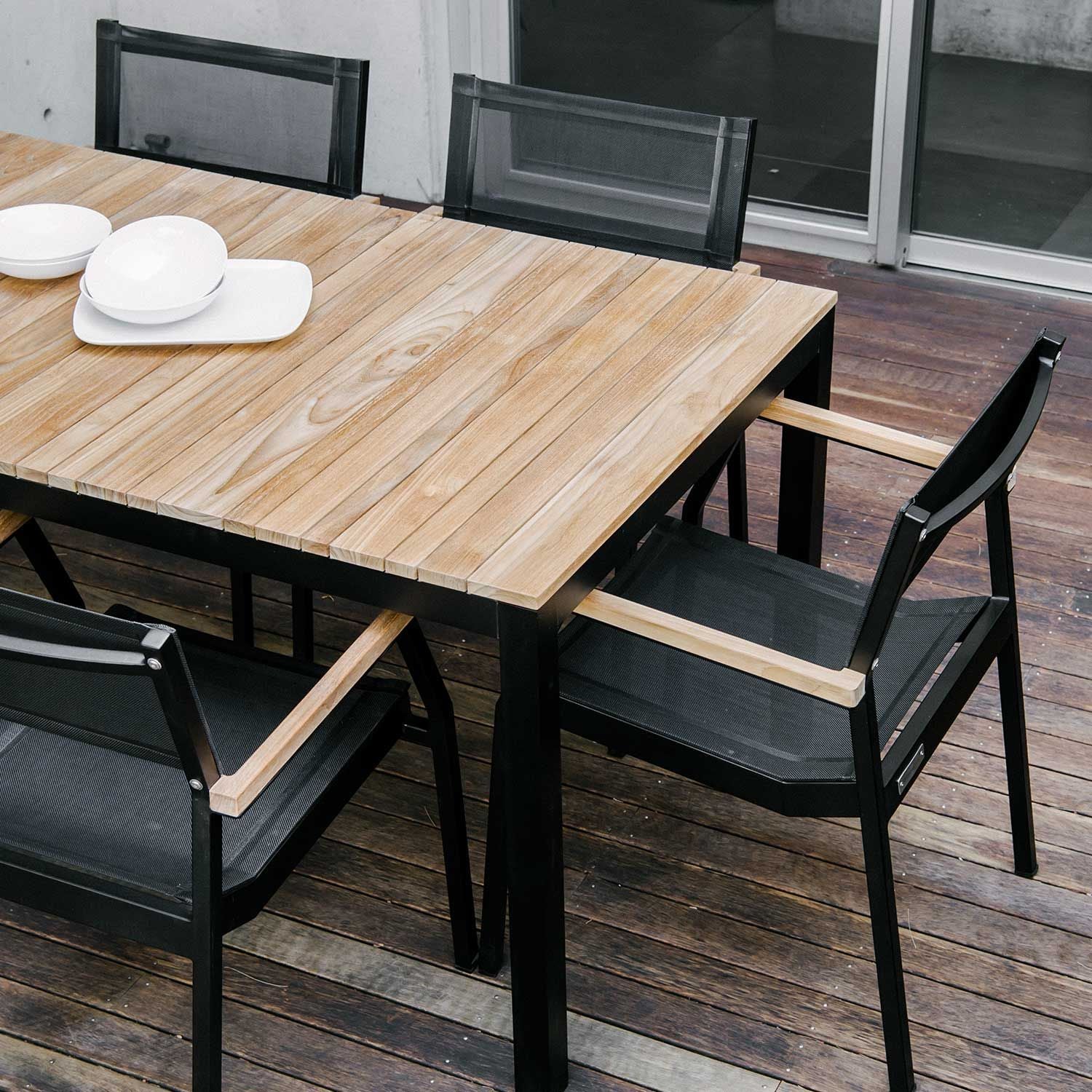 Tandem Alu Rectangular Table Black