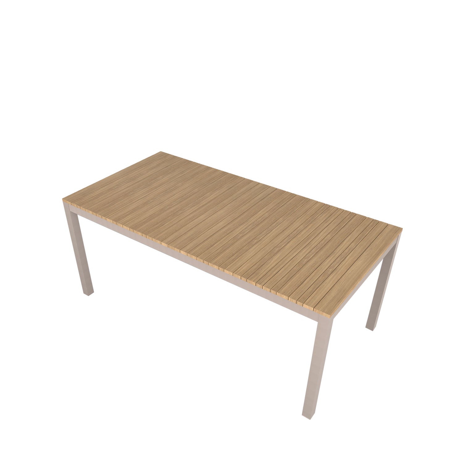 Tandem Alu Rectangular Outdoor Table Taupe - 180x90 - 6 Seater