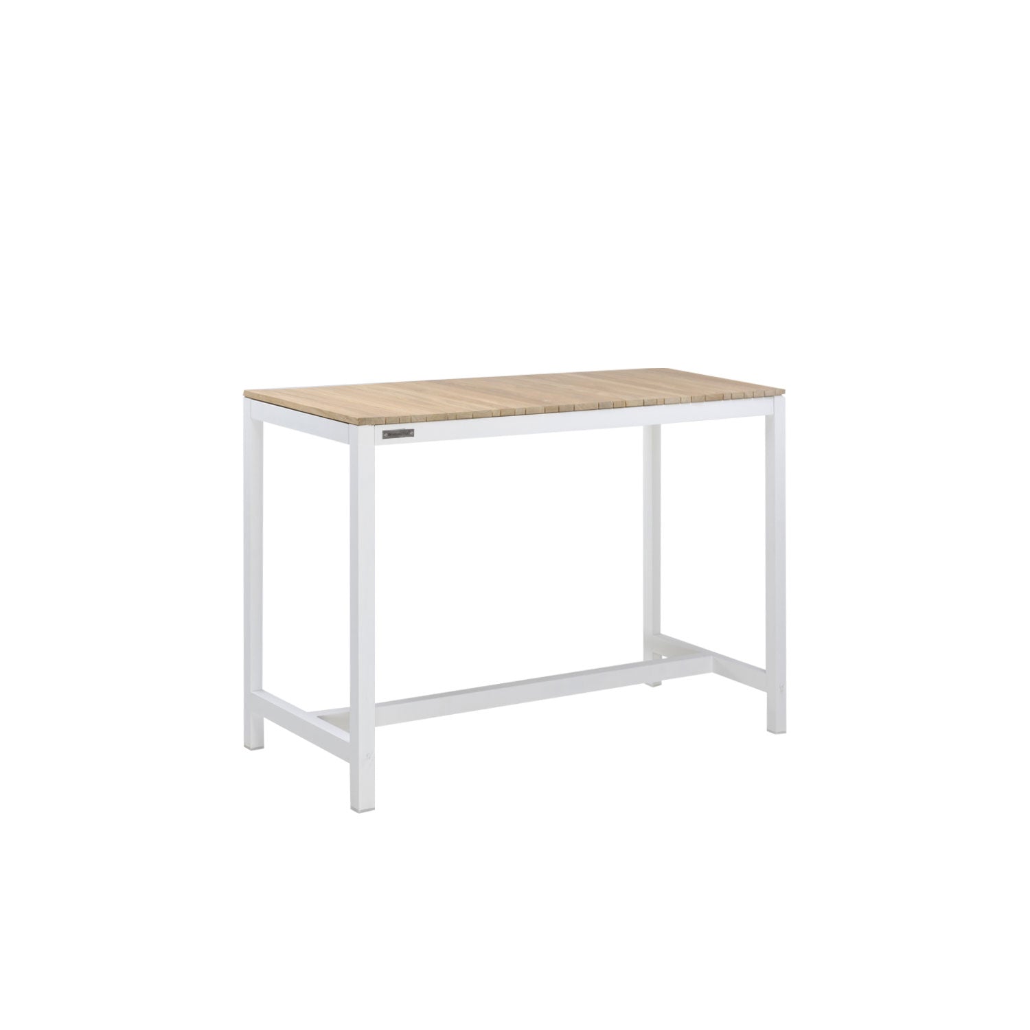Tandem Alu Bar Table White - Narrow Width - 120x70 - 4 Seater