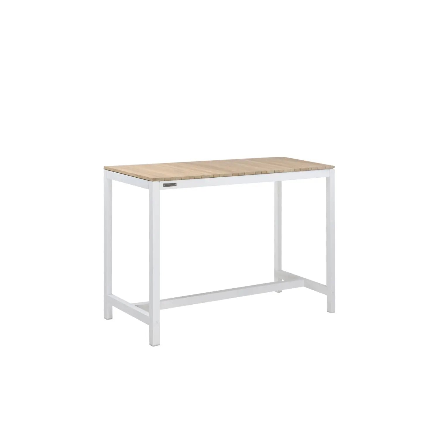 Tandem Alu Bar Table White - Narrow Width - 120x70 - 4 Seater