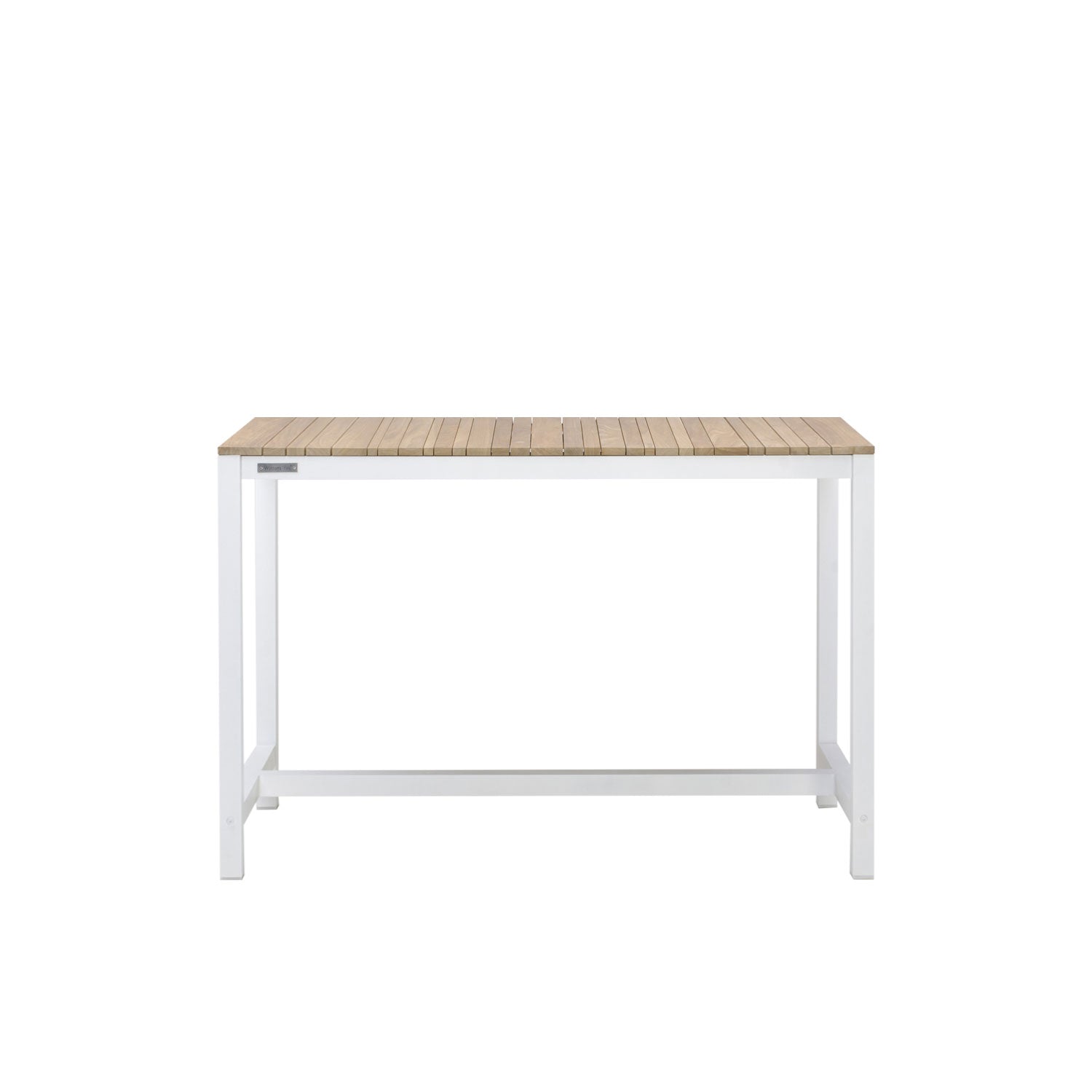 Tandem Alu Bar Table White - Narrow Width - 120x70 - 4 Seater