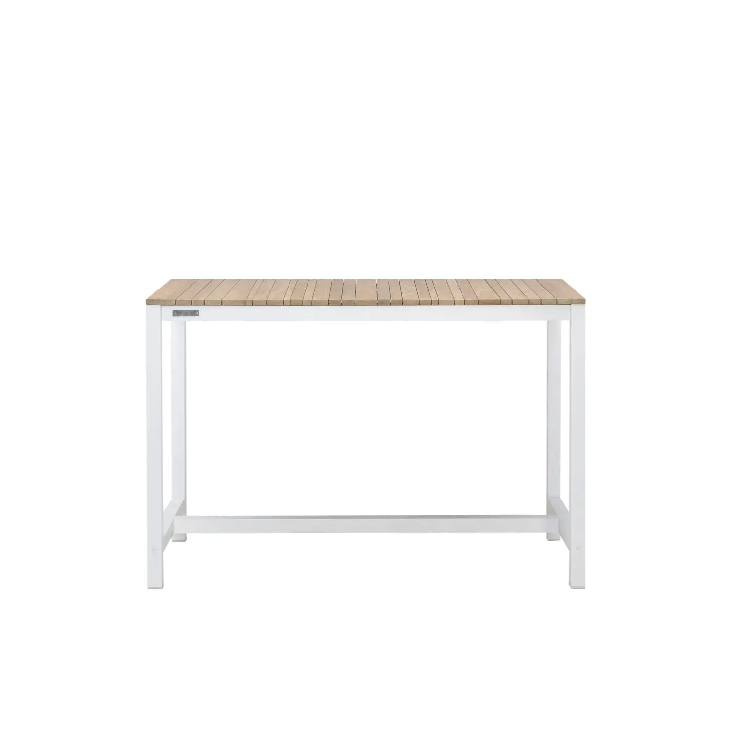 Tandem Alu Bar Table White - Narrow Width - 120x70 - 4 Seater