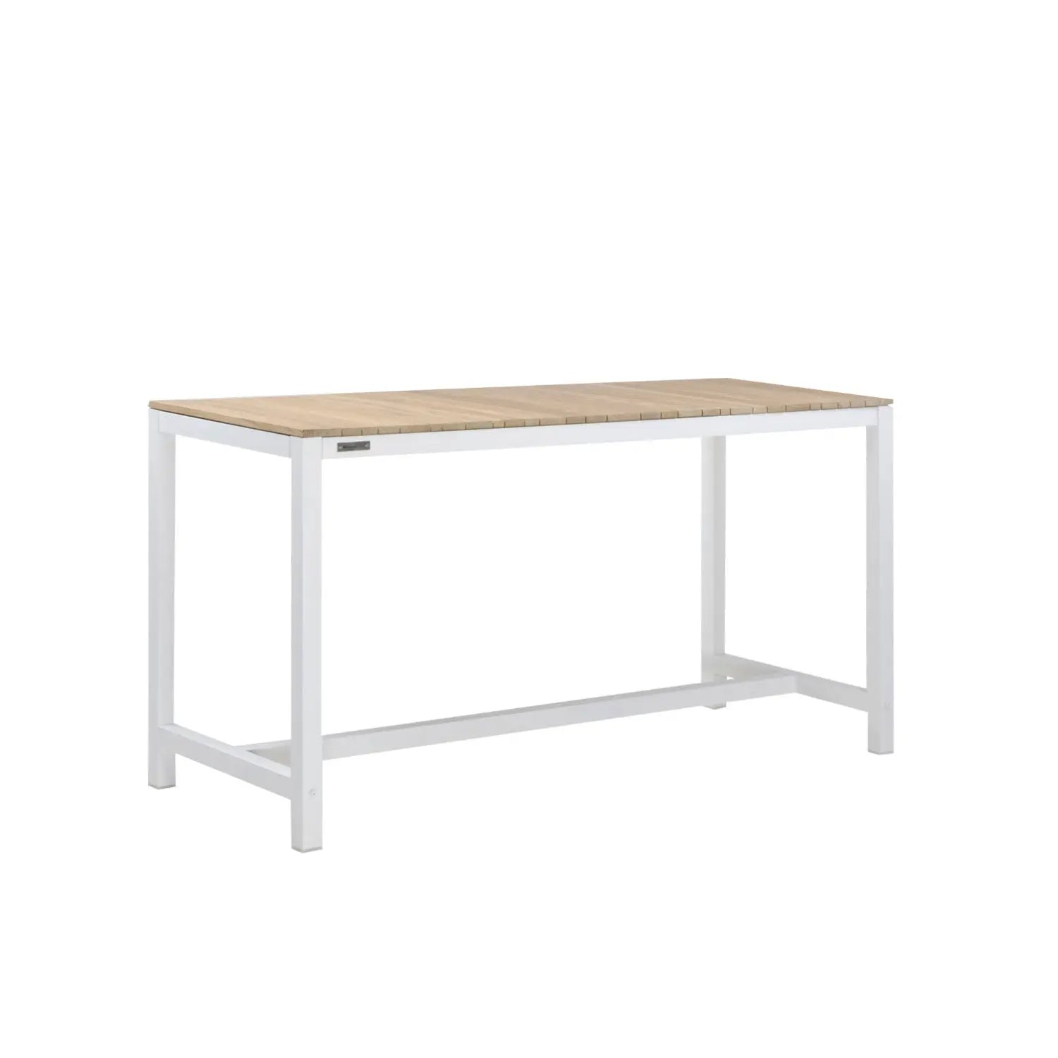 Tandem Alu Bar Table White - Narrow Width - 180x70 - 6 Seater
