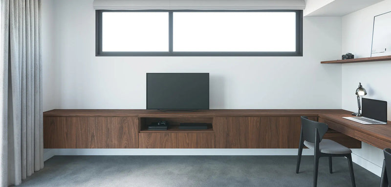 Bespoke Home Office & Media Room Walnut Joinery