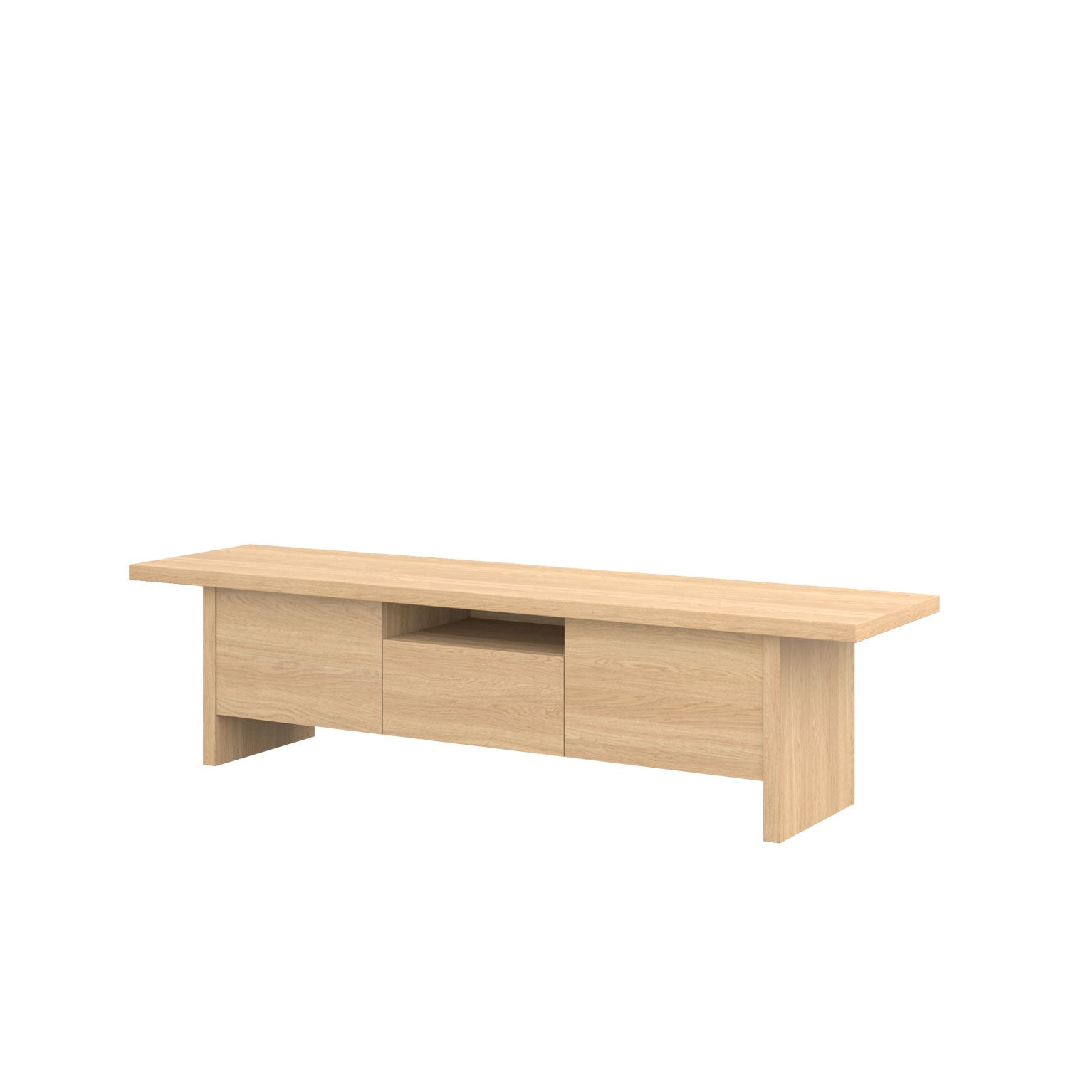 Zen TV Unit 200 Oak - Solid Oak