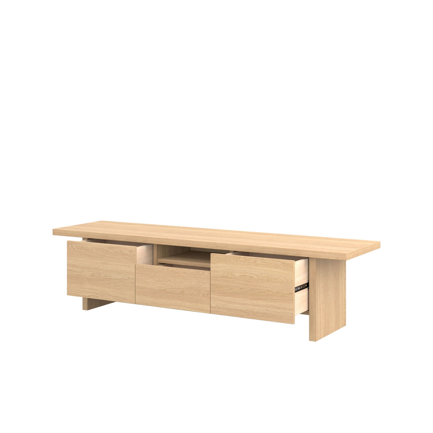 Zen TV Unit 200 Oak - Solid Oak