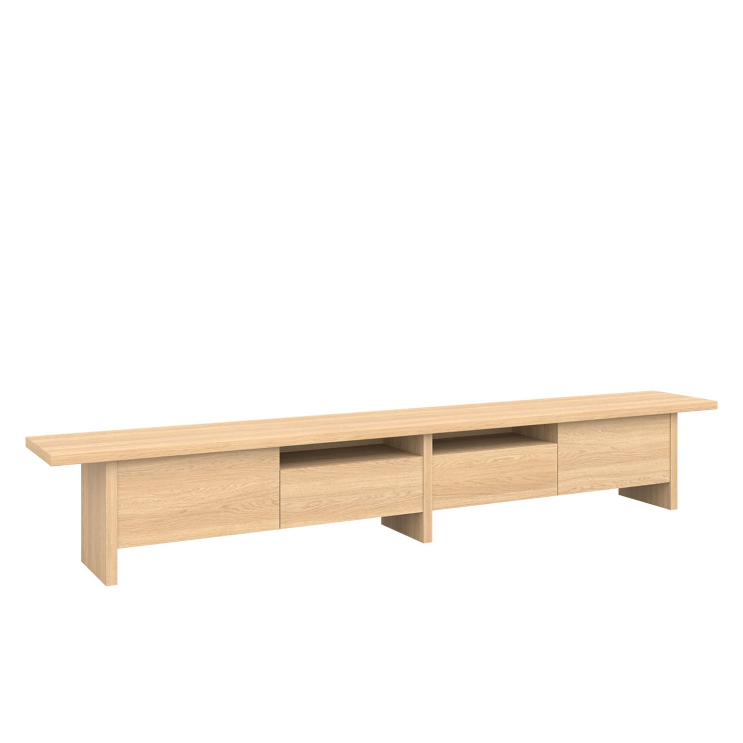 Zen TV Unit 300 Oak - Solid Oak