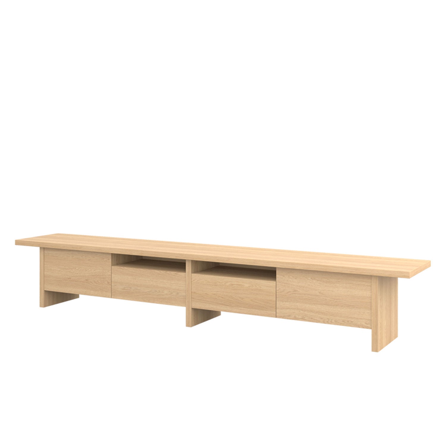 Zen TV Unit 300 Oak - Solid Oak