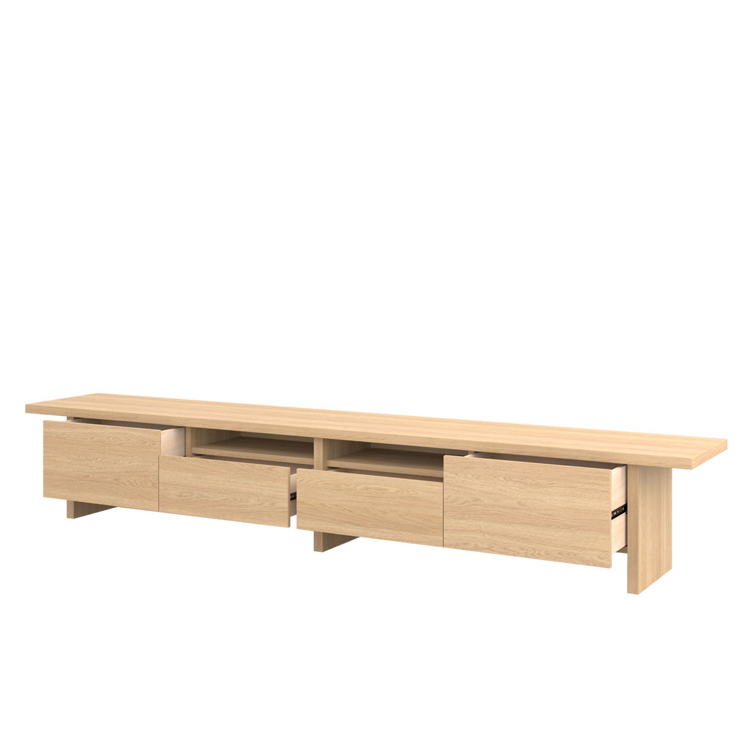 Zen TV Unit 300 Oak - Solid Oak